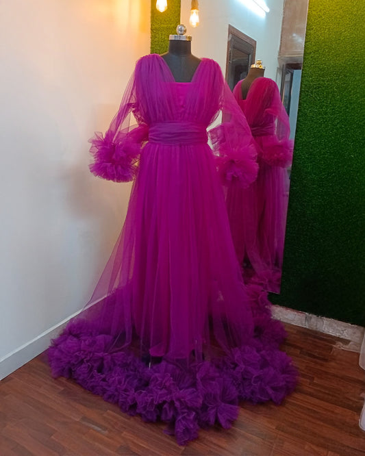 Lavender Ruffle Gown