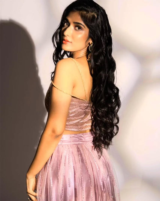 Croptop with Pleated Skirt and Shrug