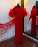 Bodycon with Frill Sleeve Gown