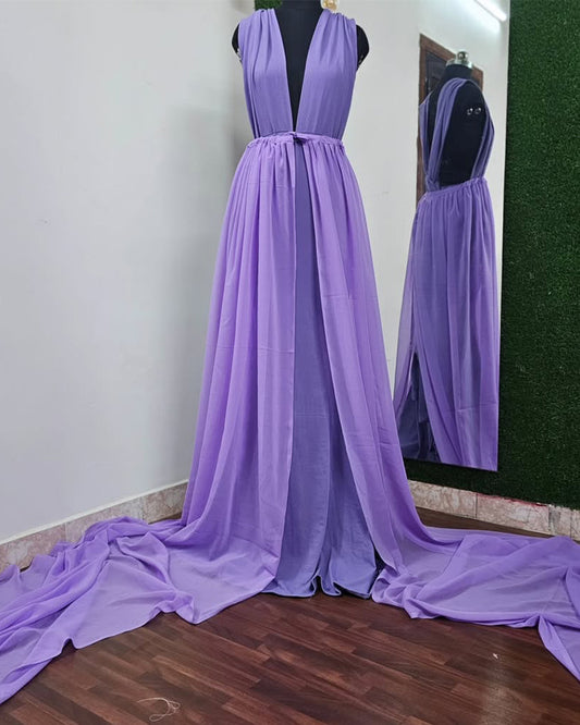 Body Wrap with Long Tail Gown