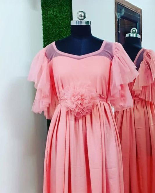 Gathered Sub Layered Gown