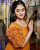 Pleated Yoke with Long Gown