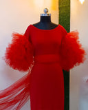 Bodycon with Frill Sleeve Gown