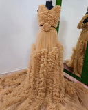 Full Flounce Netted Gown