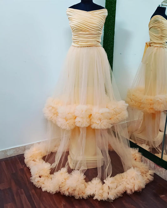 Wrap Ruffle Gown