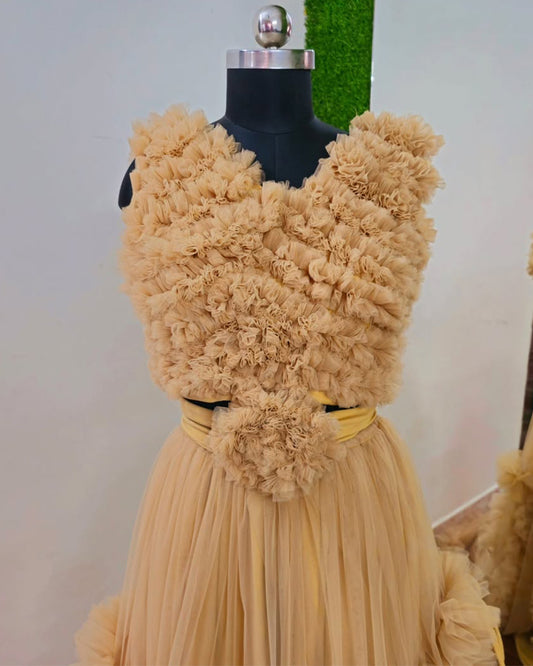 Full Flounce Netted Gown