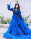 Maternity long layer gown